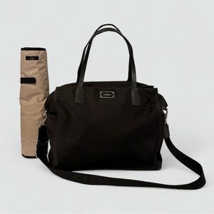 Kate Spade Chelsea Large Baby Tote Diaper Bag & Changing Pad Black, Tan Interior